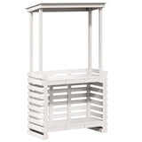 Outdoor Bar Table with Roof White 112.5x57x195.5 cm Solid Wood 832535