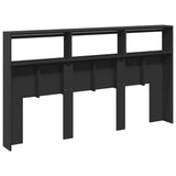 Headboard Cabinet Black Engineered wood 180x17x102 cm 839211