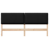 Upholstered Headboard Natural and Black 200 cm Solid Pine Wood 879995