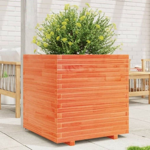 ZNTS Garden Planter Wax Brown 70x70x72 cm Solid Wood Pine 3282621