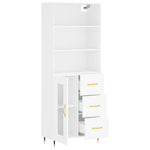 Highboard White 69.5x34x180 cm Engineered Wood 3189485
