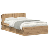 Headboard Cabinet with Storage Artisan Oak Engineered Wood 8001209