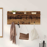 Wall-Mounted Coat Rack with Shelf Old Wood 100 x 40 x 12 cm 874449