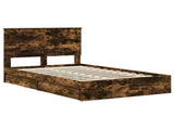 Storage Bed with Drawer Smoked Oak 120 x 190 cm Engineered Wood 3411233