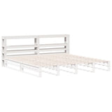 Headboard with Shelves White 180 cm Solid Wood Pine 850876