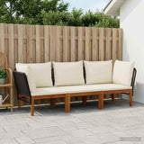 3 pcs Solid Acacia Wood & Rope Natural 3407716