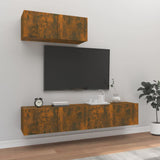 3 Piece TV Cabinet Set Smoked Oak Engineered Wood 3114475