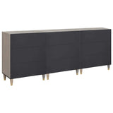 Bathroom Cabinet Set 3 pcs Grey and Gold 180 x 33 x 75 cm 3310152