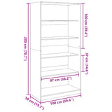 Wardrobe Concrete Grey 100x50x200 cm Engineered Wood 3307732
