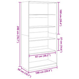 Wardrobe Sonoma Oak 100x50x200 cm Engineered Wood 3307731