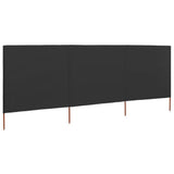 3-panel Wind Screen Fabric 400x160 cm Anthracite 47150