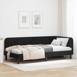 Corner Bed Frame with Headboard Black 100 x 200 cm Velvet 42016621