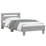 Bed Frame without Mattress with LED Lights Grey Sonoma 90x200 cm 838720