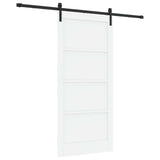 Sliding Door 93 x 202 cm Engineered Wood White and Black 3449987