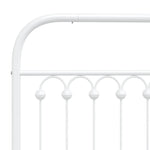 Metal Bed Frame without Mattress with Headboard White 183x203cm 376653