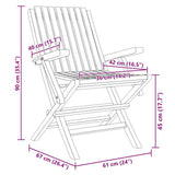 Folding Garden Chair Set of 2 Teak Solid teak wood Standard 362758