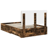 Bed Frame with Drawer Smoked Oak 120 x 200 cm Engineered Wood 3412805