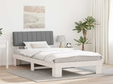 Bed Frame with Upholstered Headboard Light Grey 100 x 200 cm 877513