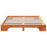 Bed Frame Wax Brown 140 x 200 cm Solid Pine Wood 872862