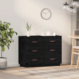 Sideboard Black 100x40x75 cm Solid Wood Pine 820146
