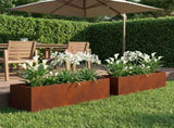 Garden Planter 2 pcs Rusty 80 x 20 x 20 cm Weathering Steel 8005175