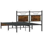Bed Frame without Mattress Smoked Oak 120x190 cm Small Double Engineered Wood 4106887