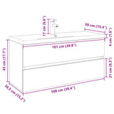2 Piece Bathroom Furniture Set Ceramic and Engineered Wood 3307665