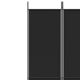 6-Panel Room Divider Black 300x220 cm Fabric 350209