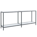 Console Table White 180x35x75.5 cm Tempered Glass 331704