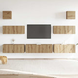7 Piece TV Cabinet Set Wall-mounted Artisan Oak Engineered Wood 3329212