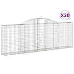 Arched Gabion Baskets 20 pcs 300x30x100/120 cm Galvanised Iron 3146535
