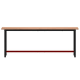 Workbench 220x55x81.5 cm Solid Wood Beech and Metal 3188908