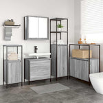 Bathroom Furniture Set with Shelf 5 pcs Grey 76.5 x 35 x 95 cm 3328372