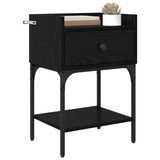 Bedside Table 2 pcs Black Oak 40 x 29 x 60 cm Engineered Wood 881831