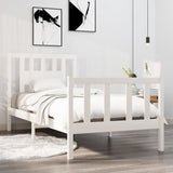 Bed Frame without Mattress White Solid Wood 90x190 cm Single Single 3104094