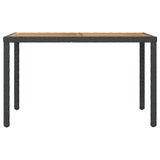 46450 Garden Table Black and Brown 123x60x74 cm Solid Acacia Wood