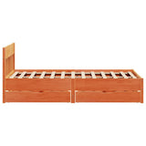 Bed Frame without Mattress Wax Brown 120x200 cm Solid Wood Pine 3301871
