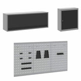 Work Cabinet Set with Drawer with Storage Manual 8 pcs Black 3321450