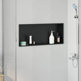 Shower Niche Black 75 x 30 x 9.5 cm Stainless Steel 42012672