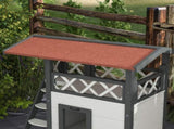 Cat House Outdoor w/ Balcony Stairs Roof, 77 x 50 x 73 cm, White T3398P347598