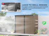 5.3 x 3.1ft Corrugated Steel Garden Shed - Brown T3398P328400