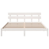 Bed Frame with Headboard White 180 x 200 cm Solid Pine wood 872153