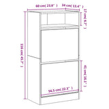 Shoe Cabinet Black 60x34x116 cm Engineered Wood 840016