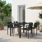 Outdoor Furniture Set 5 pcs Black and Anthracite Textilene 3422887