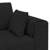 Fabric Sofa with Cushion 3 pcs Black 208 cm Fabric 3335164