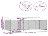Dog Cage with Roof Silver 600 x 200 x 256 cm Steel and PE 3368302