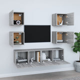 6 Piece TV Cabinet Set Grey Sonoma Engineered Wood 3120240
