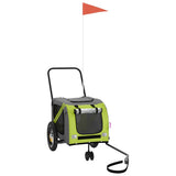 Pet Bike Trailer Green and Black Oxford Fabric and Iron 93892
