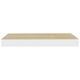 Floating Wall Shelves 4 pcs Oak and White 40x23x3.8 cm MDF 326572