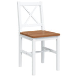 5 Piece Dining Set Brown and White 240884